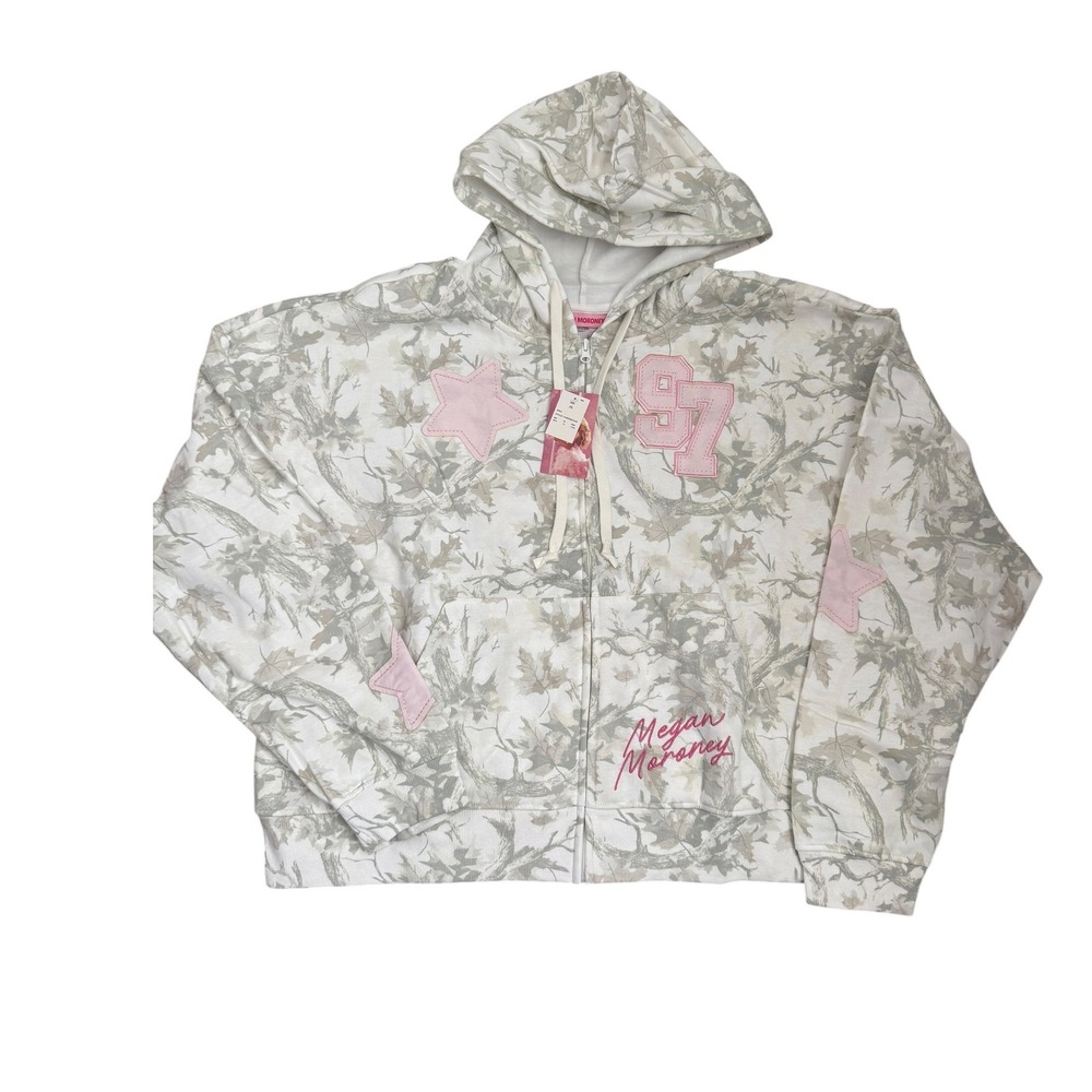 Megan Moroney 97 Camo Zip Up Hoodie Pink Stars Country Music Merch Womens 3X NEW